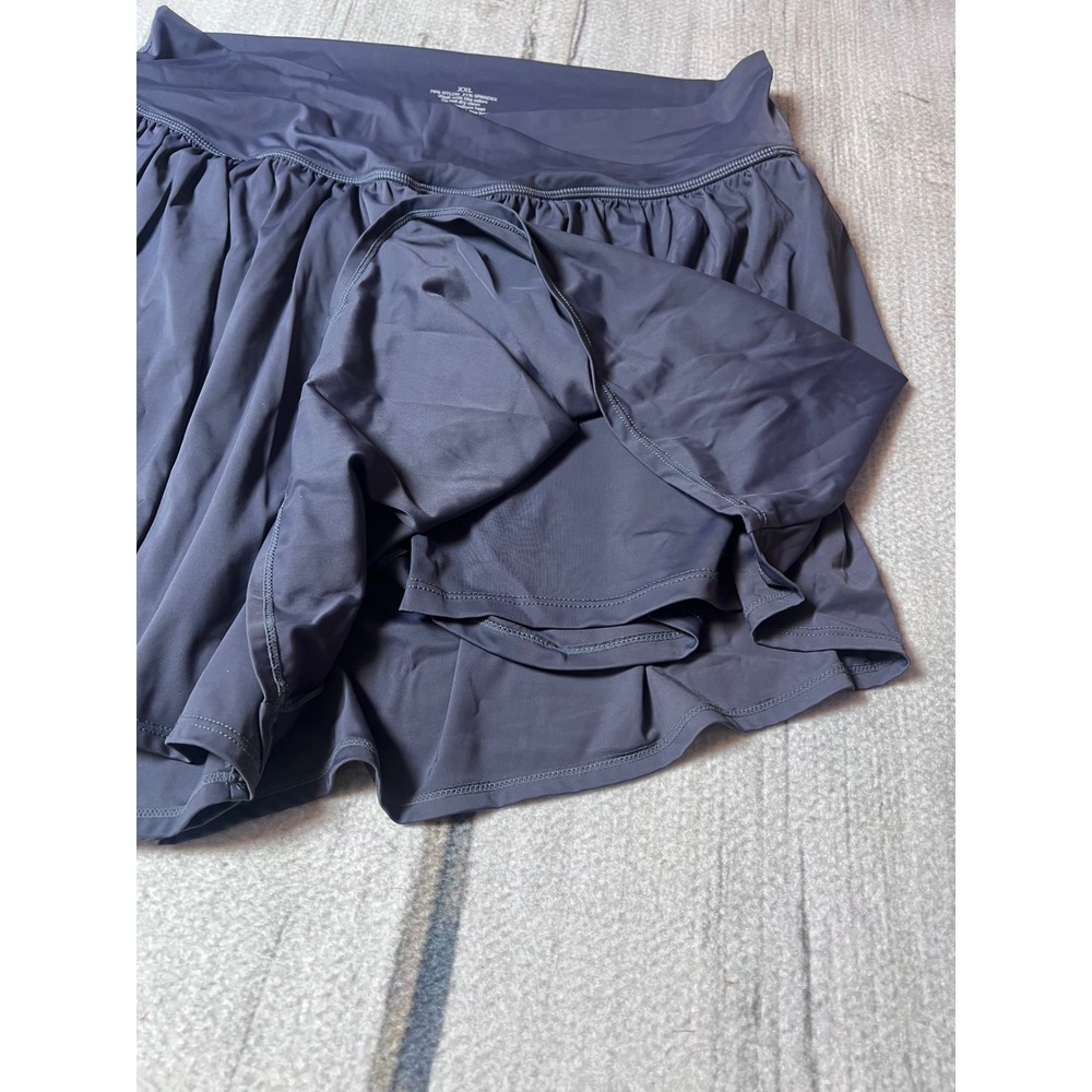 Womens Charcoal‎ Grey Athletic Skort Built In Shorts Pleated Tennis Skirt XXL